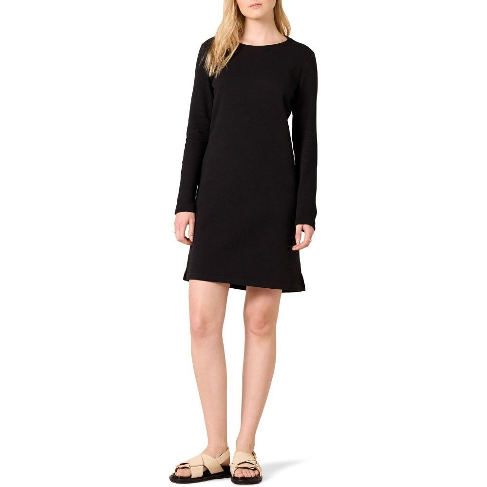 Amazon Essentials Women's Sweatshirt Dress X-SMALL Black Long-Sleeve Relaxed Fit